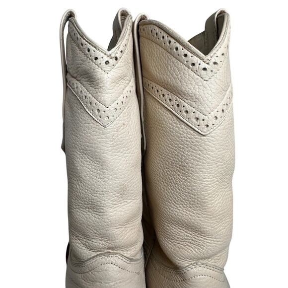 Cuadra‎ Deer Skin Ivory Western Boots Pointed Toe Unisex Men Sz 7 Women 9 - Picture 10 of 16